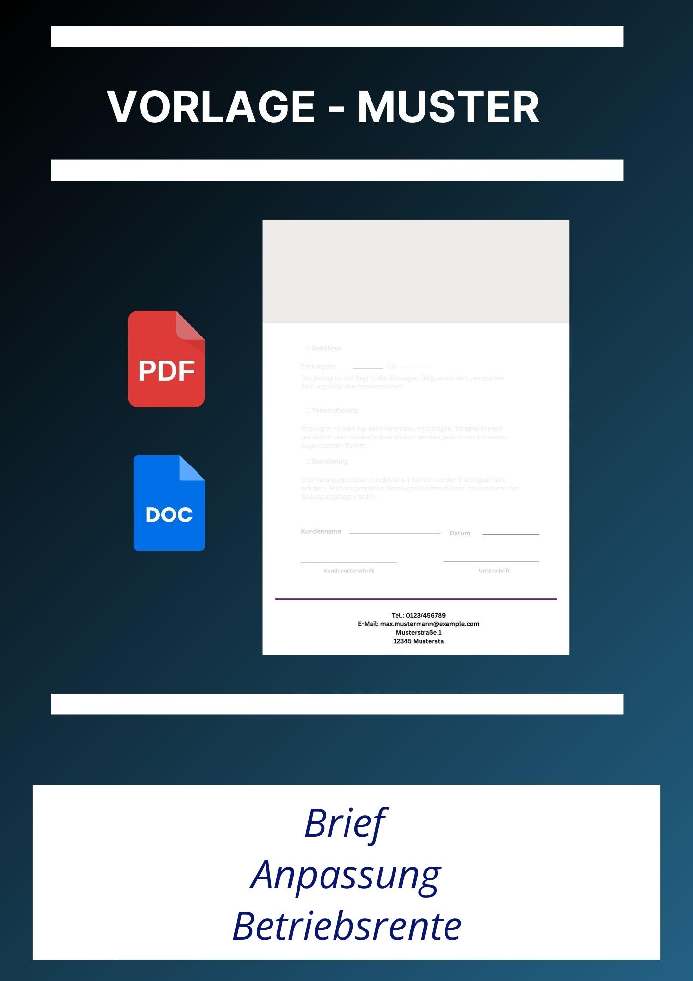 Brief Anpassung Betriebsrente