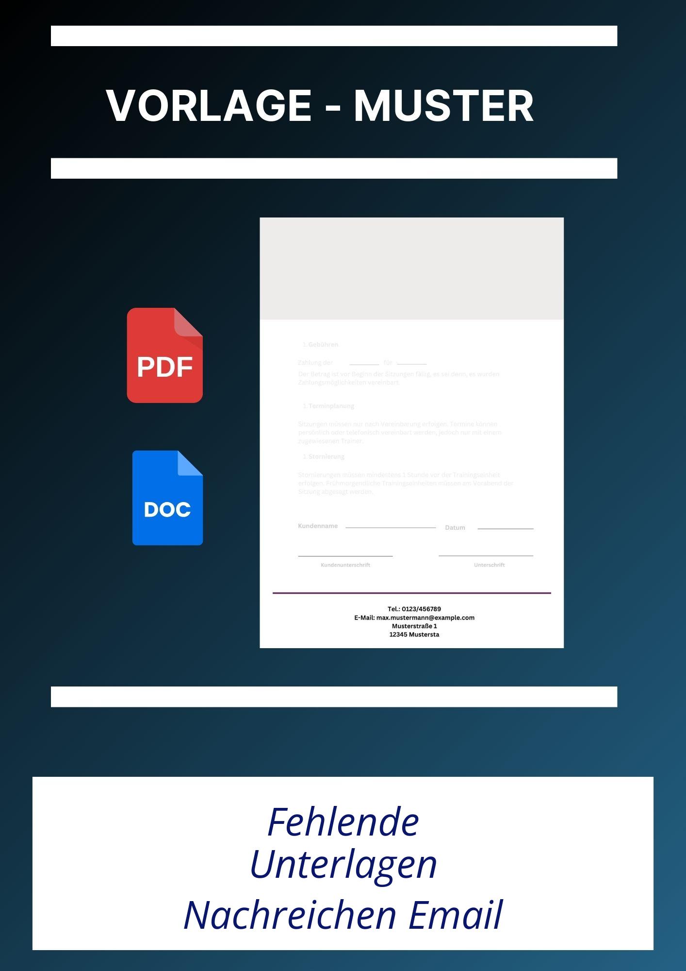 Fehlende Unterlagen Nachreichen Email