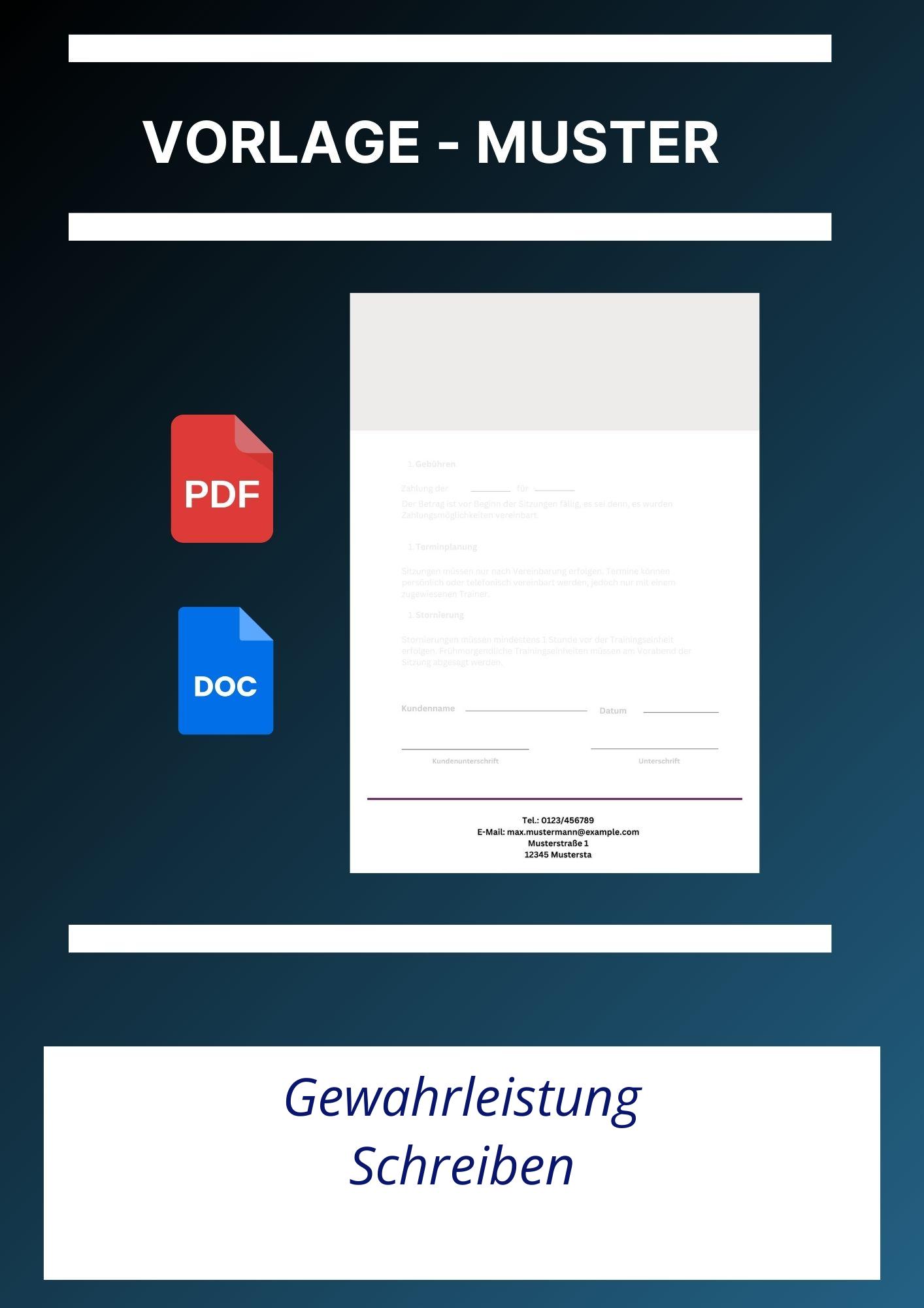 Gewährleistung Schreiben